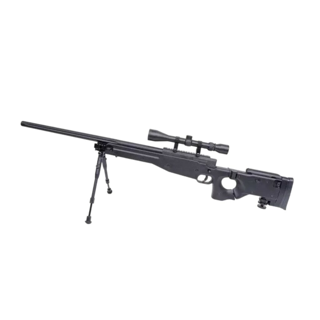 WELL MB08A sniper rifle replica - with scope and bipod - black